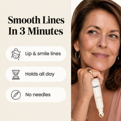 Smooth lines in 3 minutes: lip and smile lines, holds all day, no needles