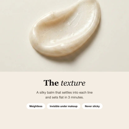 The texture: a silky balm that sets flat in 3 minutes