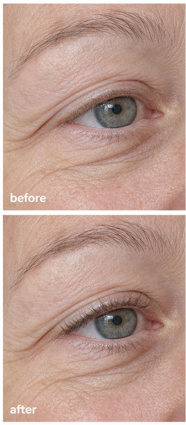 Lashes before and after four weeks
